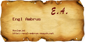 Engl Ambrus névjegykártya